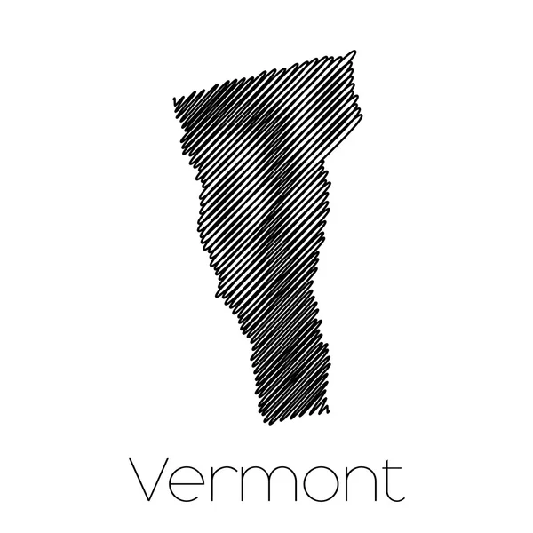 Forma garabateada del Estado de Vermont — Foto de Stock