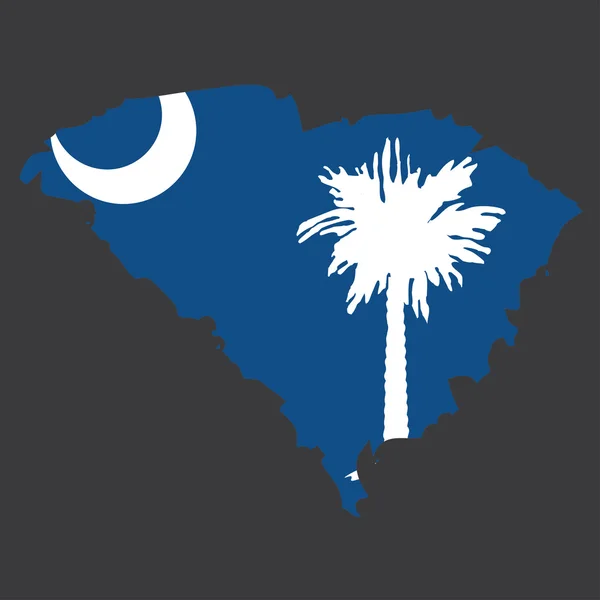 Очень подробная карта с флагом внутри штата Южная Каролина — стоковое фото