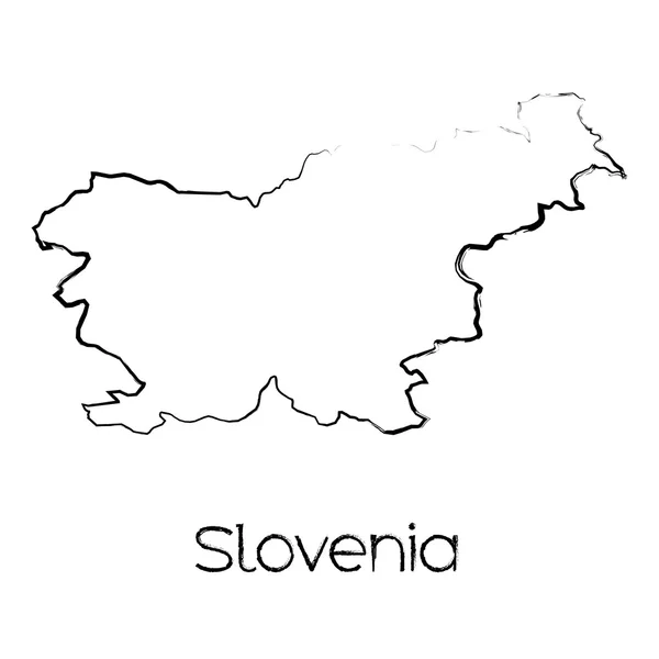 Scribbled vorm van het land van Slovenië — Stockfoto