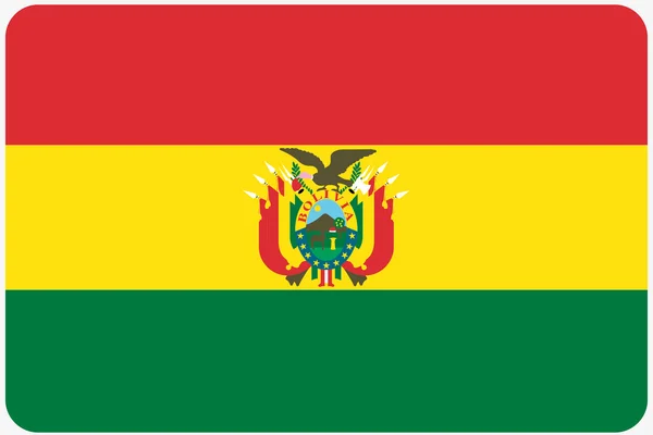 Flagga Illustration med rundade hörn av landet av Bolivia — Stockfoto