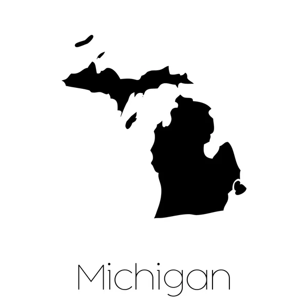 Forma Ilustrada do Estado de Michigan — Fotografia de Stock