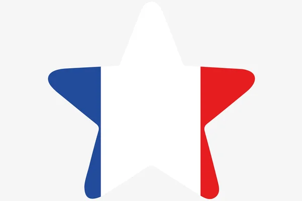 Vlag afbeelding binnen een ster van het land van Frankrijk — Stockfoto