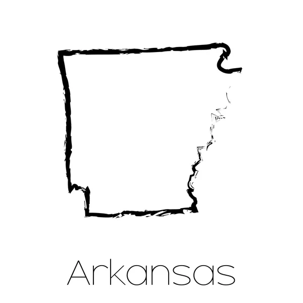 Scribbled vorm van de staat Arkansas — Stockfoto