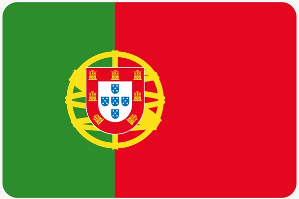 Bandera Ilustración con esquinas redondeadas del país de Portuga —  Fotos de Stock