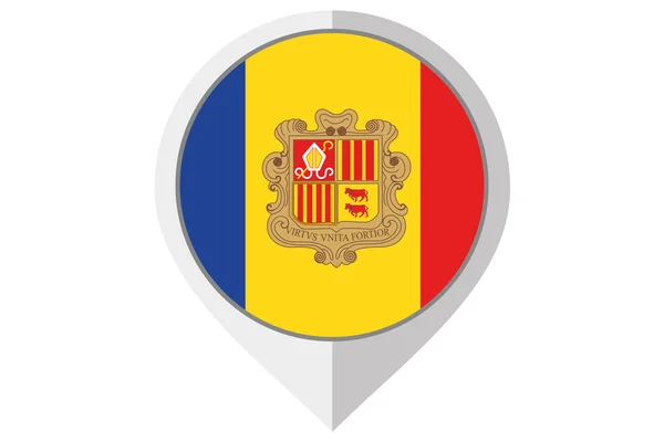 Bandeira Ilustração dentro de uma ponta do país de Andorra — Fotografia de Stock