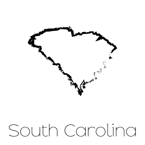 Scribbled vorm van de staat South Carolina — Stockfoto