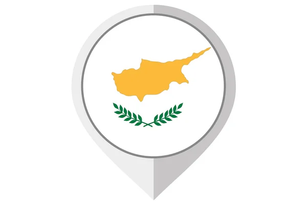 Bandeira Ilustração dentro de um pontudo do país de Chipre — Fotografia de Stock