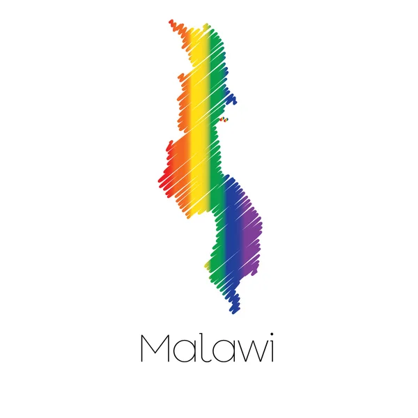 Lgbt 色走り書きマラウイの国のかたち — ストック写真