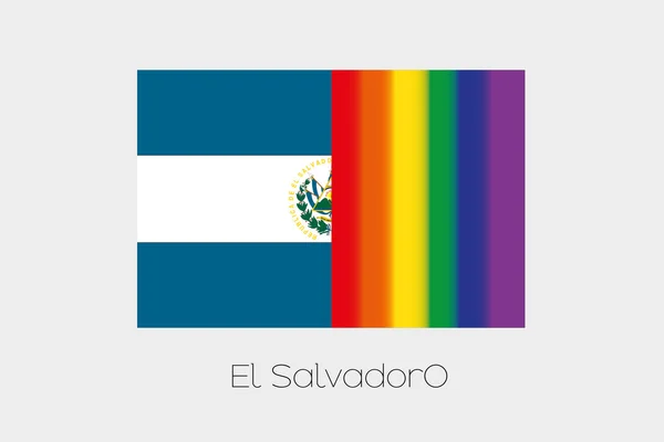 LGBT Flag Illustration with the flag of El Salvador — Stock Photo, Image