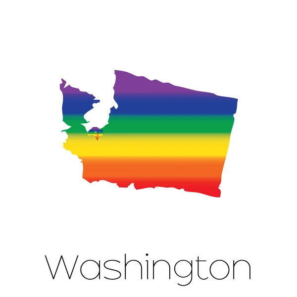Drapeau LGBT à l'intérieur de l'État de Washington — Photo