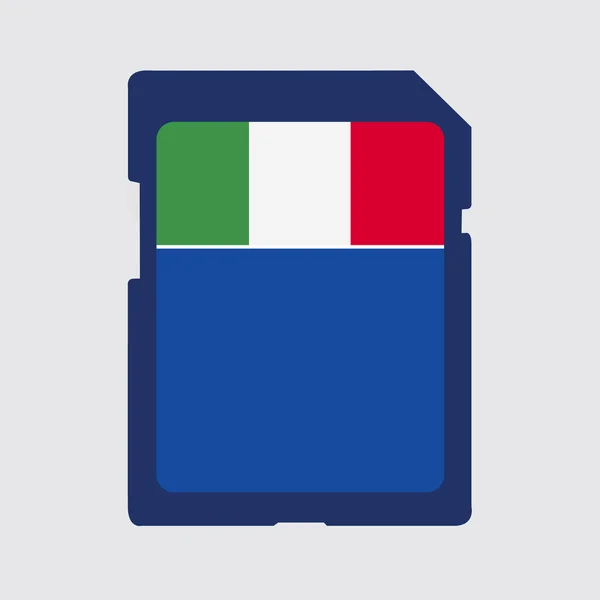 Bebilderte Speicherkarte mit der Flagge Italiens — Stockfoto