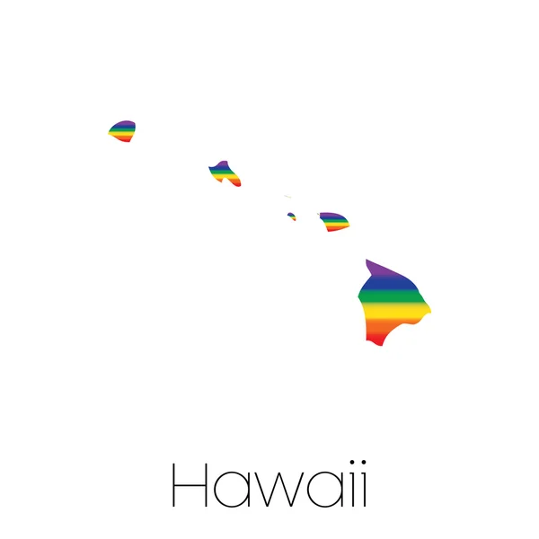 Drapeau LGBT à l'intérieur de l'État d'Hawaï — Photo