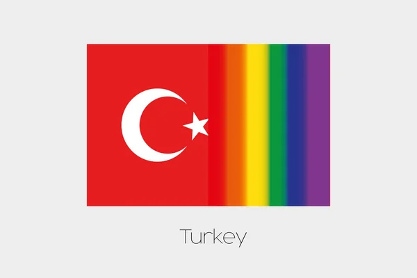 Illustrazione della bandiera LGBT con la bandiera di Turkey — Foto Stock