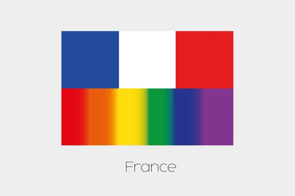 Ilustración de la bandera LGBT con la bandera de Francia — Foto de Stock