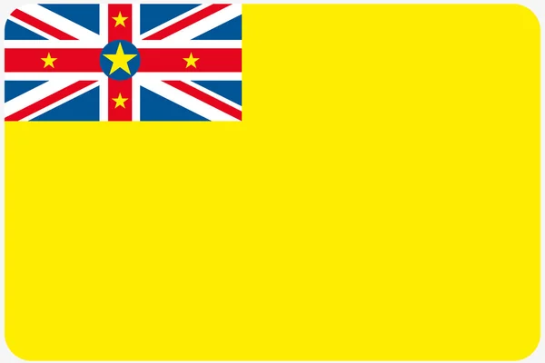 Zászló lekerekített sarkokkal illusztrációja az ország-Niue — Stock Fotó