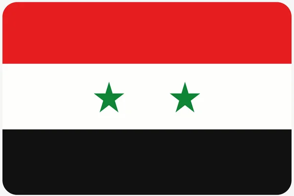 Illustratie van de vlag met afgeronde hoeken van het land van Syrië — Stockfoto