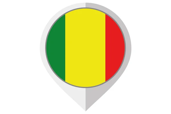 Vlag afbeelding binnen een puntige van het land van Mali — Stockfoto