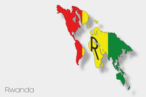 3D Isometric Flag Illustration of the country of  Rawanda — Stock Photo, Image