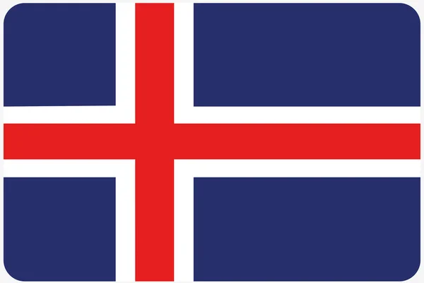Flaga ilustracja z zaokrąglonymi narożnikami kraju Islandii — Zdjęcie stockowe