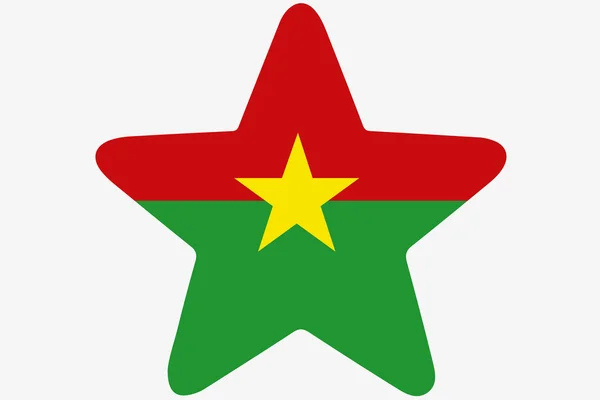 Flag Illustration inside a star of the country of Burkina Faso — Stock Photo, Image