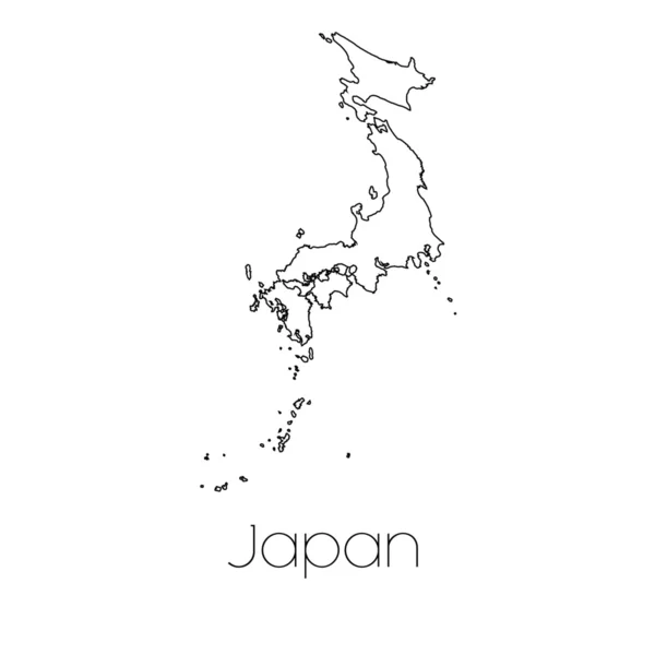 Länderform isoliert vor dem Hintergrund des Landes Japan — Stockfoto