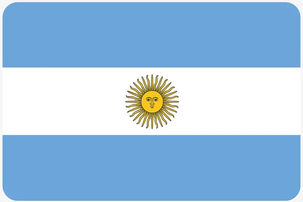 Иллюстрация флага с закругленными углами страны Аргентина — стоковое фото