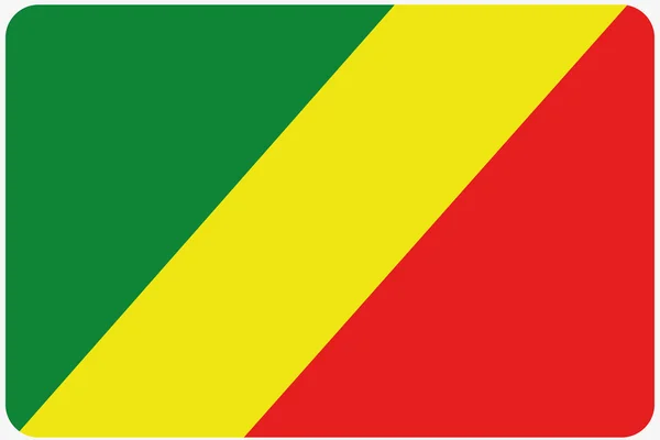 Прапор ілюстрації з округленими кутами країни Конго — стокове фото