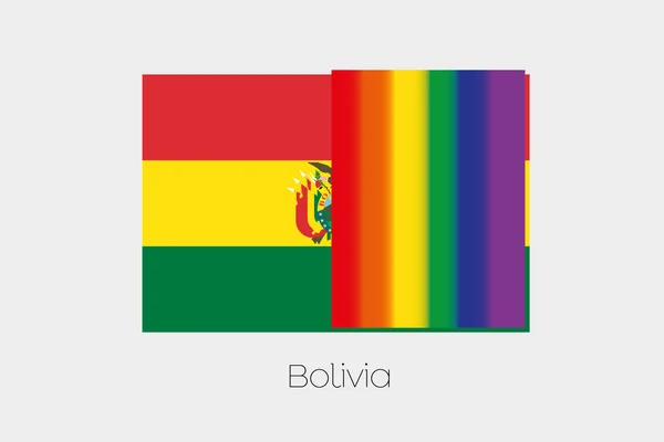 รูปภาพธง LGBT กับธงของโบลิเวีย — ภาพถ่ายสต็อก