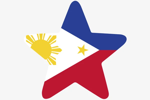 Flagga Illustration inuti en stjärna i landet där Filippinerna — Stockfoto