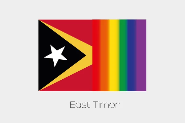 LGBT Flag Illustration with the flag of East Timor — Stock Photo, Image