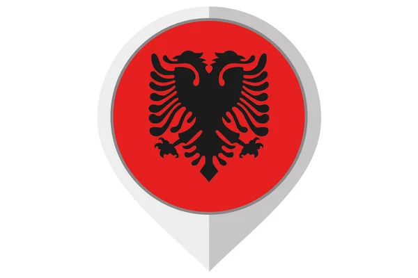 Bandera Ilustración dentro de una punta del país de Albania —  Fotos de Stock