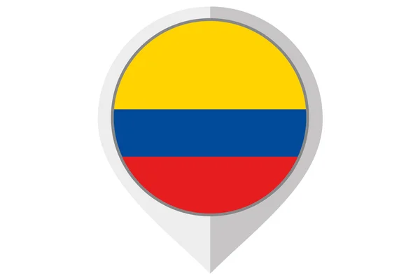 Flag Illustration inside a pointed of the country of Colombia — Stock Photo, Image