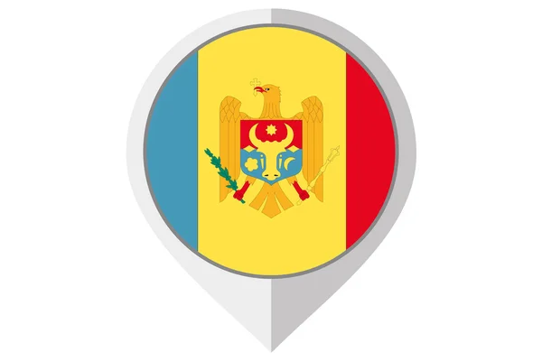 Ilustración de la bandera dentro de un punto del país de Moldavia —  Fotos de Stock