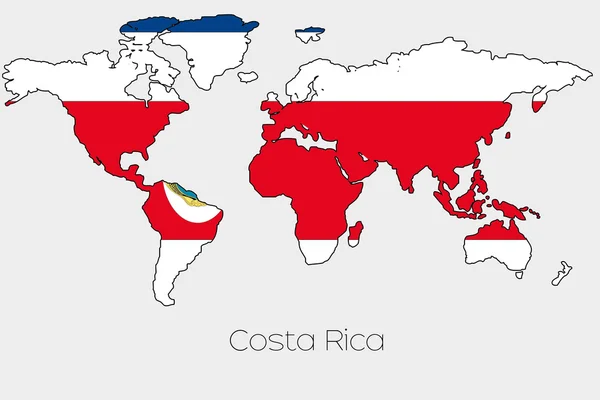 Flag Illustration inside the shape of a world map of the country — Stock Photo, Image