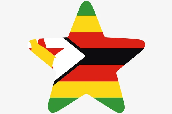 Bandeira Ilustração dentro de uma estrela do país do Zimbabué — Fotografia de Stock