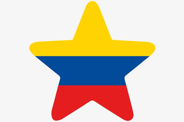 Vlag afbeelding binnen een ster van het land van Colombia — Stockfoto