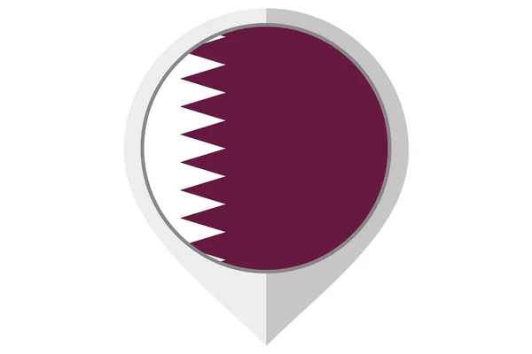 Flag Illustration inside a pointed of the country of Qatar — Stock Photo, Image