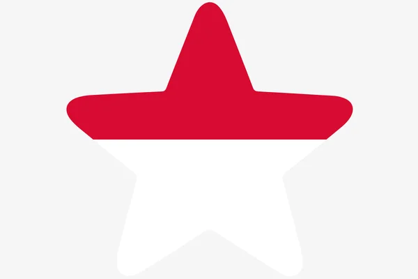 Flagga Illustration inuti en stjärna av landet av Monaco — Stockfoto