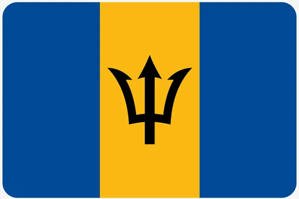 Flaga ilustracja z zaokrąglonymi narożnikami kraju Barbado — Zdjęcie stockowe