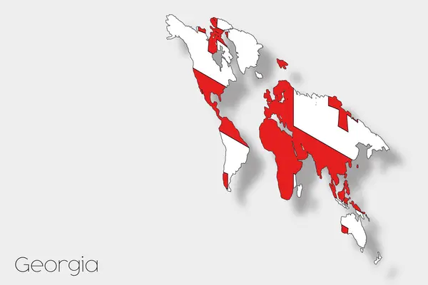 Ilustración de la bandera isométrica 3D del país de Georgia —  Fotos de Stock