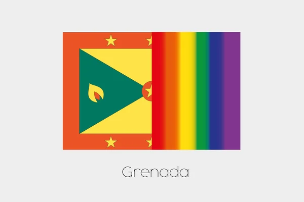 LGBT Flag Illustration with the flag of Grenada — Stock Photo, Image