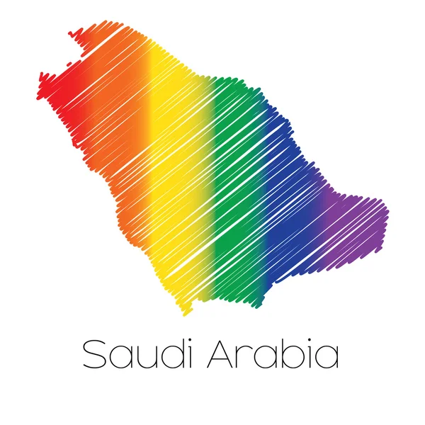 Lgbt 色走り書きサウジアラビアの国のかたち — ストック写真