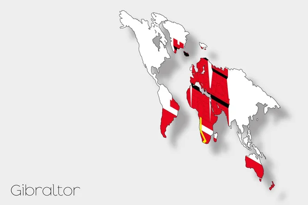 3D Isometrische vlag illustratie van het land van Gibraltar — Stockfoto