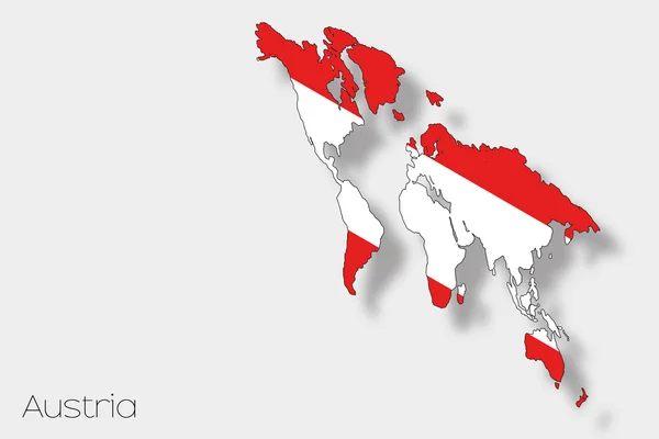 3D Isometric Flag Illustration of the country of  Austria — Stock Photo, Image