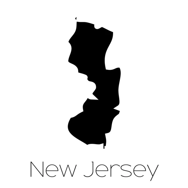 Forma ilustrada do Estado de Nova Jersey — Fotografia de Stock