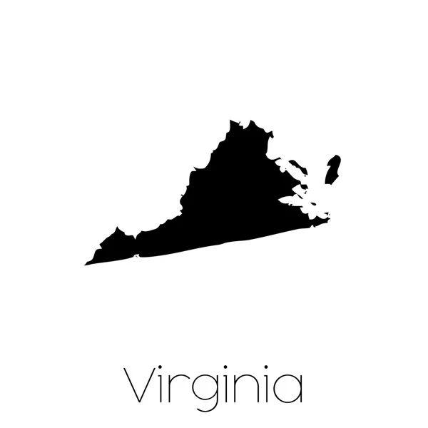 Forma ilustrada do Estado da Virgínia — Fotografia de Stock