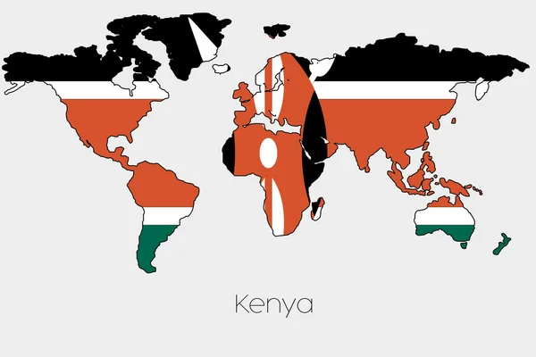 Ilustrasi Bendera di dalam bentuk peta dunia dari negara — Stok Foto