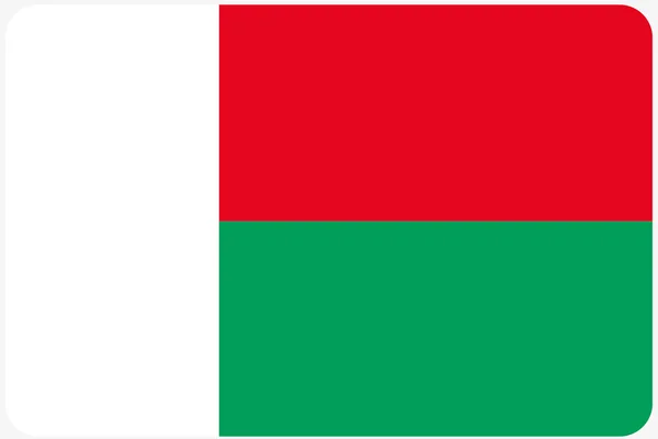 Vlajka ilustrace se zaoblenými rohy země Madagas — Stock fotografie