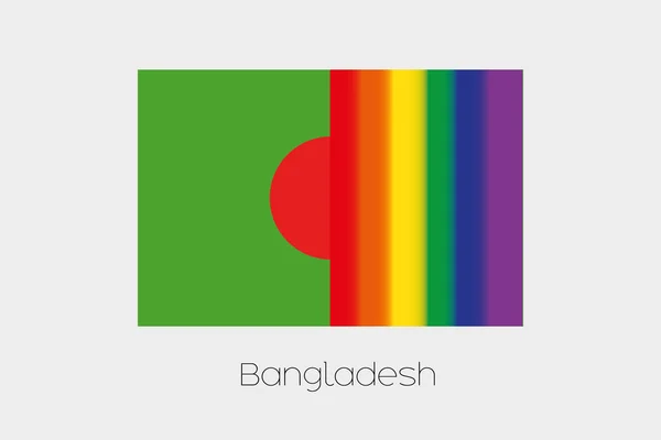 Illustration du drapeau LGBT avec le drapeau du Bangladesh — Photo