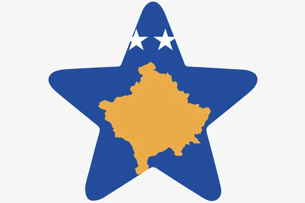 Εικονογράφηση σημαία μέσα σε ένα αστέρι της χώρας του Κοσσυφοπεδίου — Φωτογραφία Αρχείου